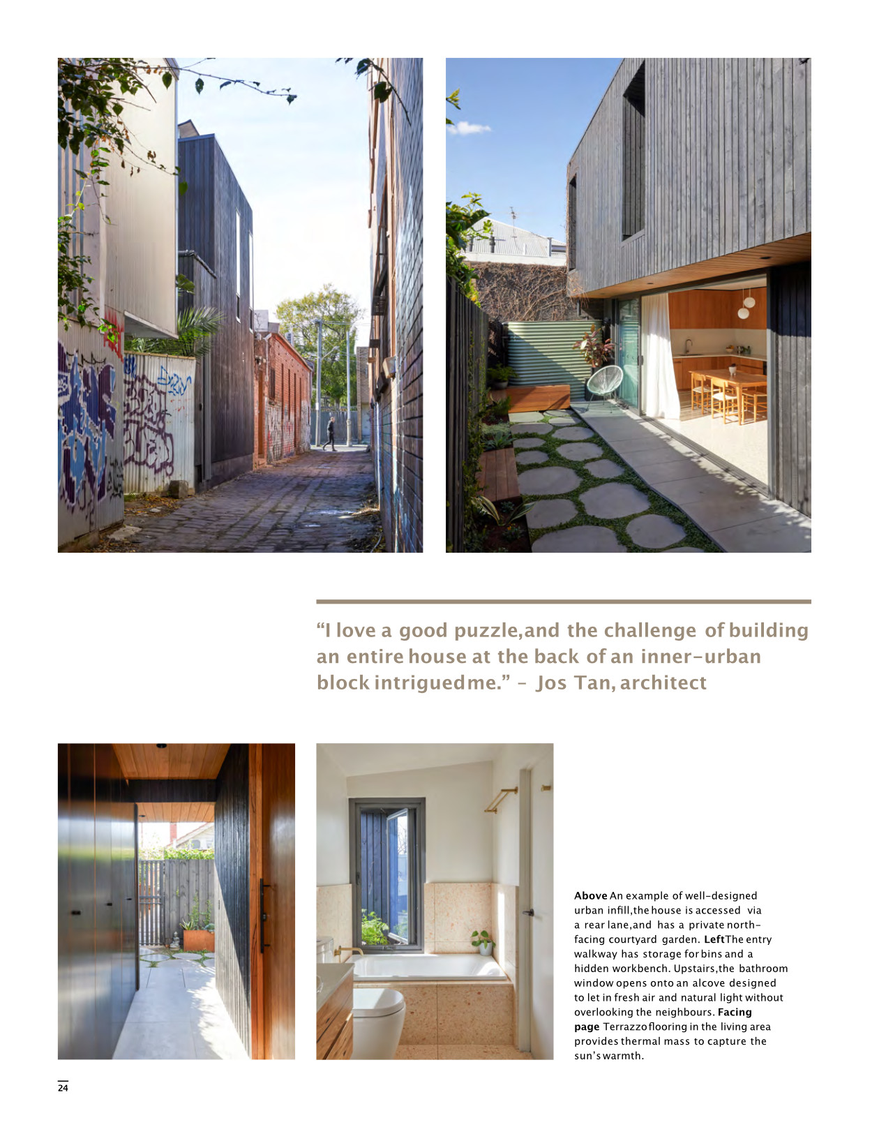 exterior and bathroom